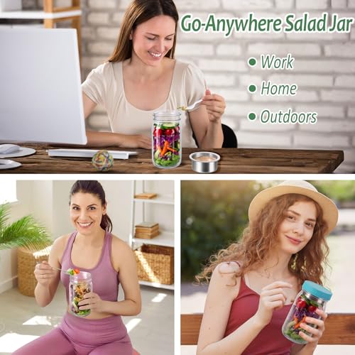 50% Off KTKUDY Glass Meal Prep Salad Jars with Dressing Cups - Image 6