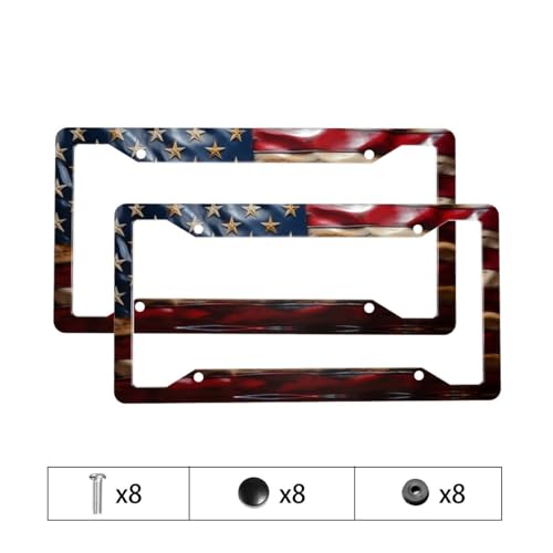 American Flag License Plate Frame 2-Pack for Cars & Trucks - Image 2