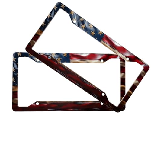 American Flag License Plate Frame 2-Pack for Cars & Trucks - Image 3