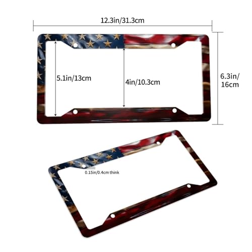 American Flag License Plate Frame 2-Pack for Cars & Trucks - Image 4