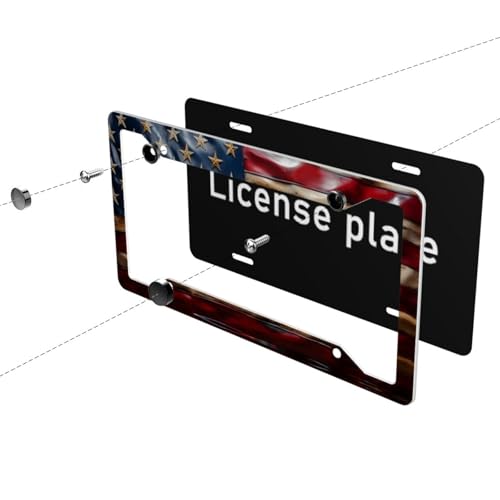 American Flag License Plate Frame 2-Pack for Cars & Trucks - Image 6
