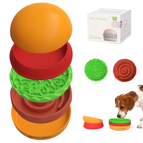 50% Off 5-in-1 Stackable Hamburger Dog Bowls Set