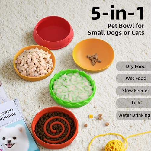 50% Off 5-in-1 Stackable Hamburger Dog Bowls Set - Image 2