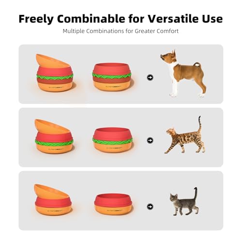 50% Off 5-in-1 Stackable Hamburger Dog Bowls Set - Image 6