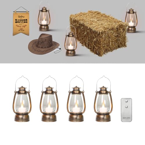 50% Off LLQ Vintage Lanterns with Remote - 4-Pack