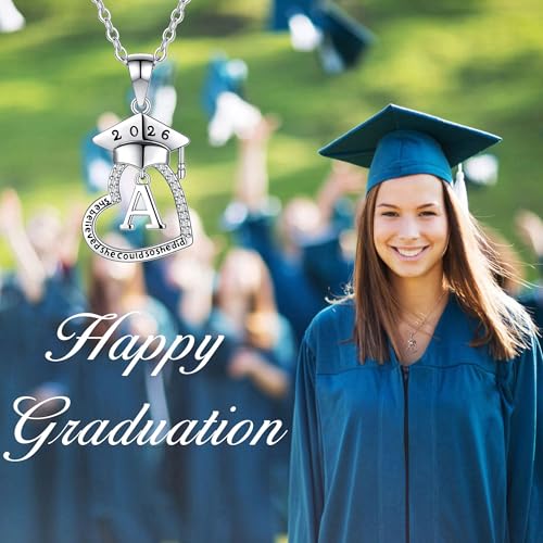 Save 23% on Yesteel 14K Gold Plated Initial Heart Graduation Necklace - Image 2