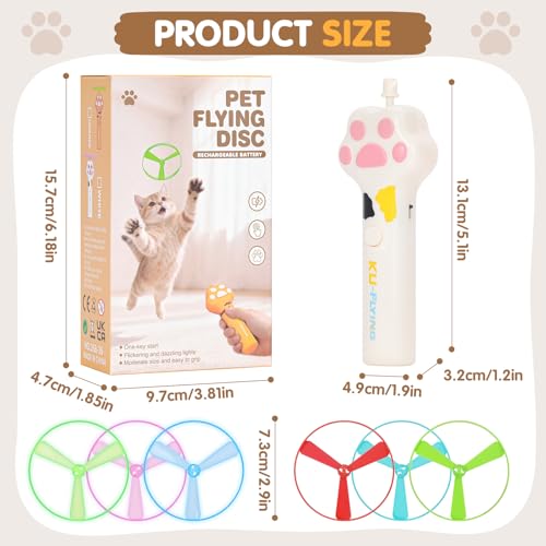 Rechargeable Cat Disc Launcher Toy with 6 Flying Discs - Image 2