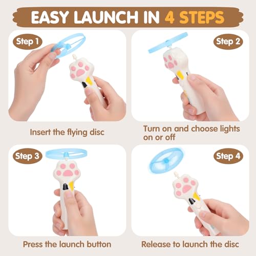 Rechargeable Cat Disc Launcher Toy with 6 Flying Discs - Image 3