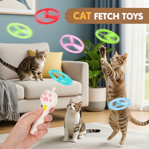 Rechargeable Cat Disc Launcher Toy with 6 Flying Discs - Image 4
