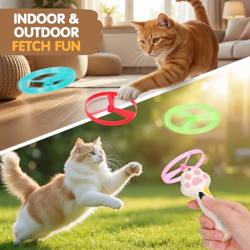 Rechargeable Cat Disc Launcher Toy with 6 Flying Discs - Image 5