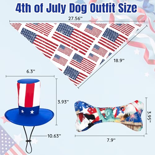 50% Off 4th of July Dog Bandana, Hat & Toy Set - Image 2