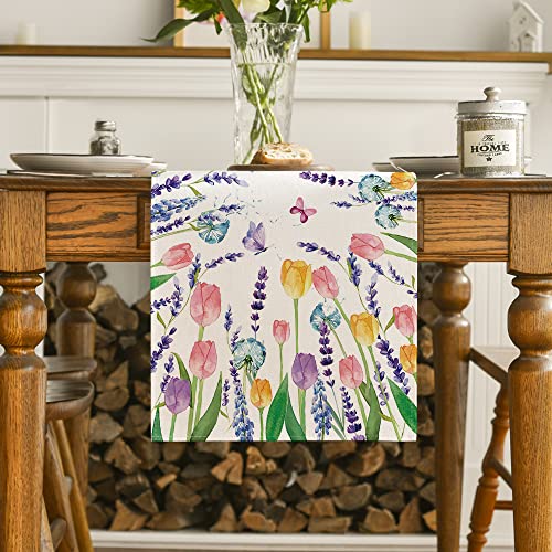 50% Off Tulip Lavender Spring Table Runner for Home Decor - Image 2
