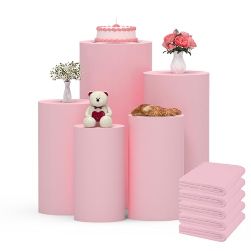 50% Off Set of 5 Multicolor Cylinder Pedestal Covers