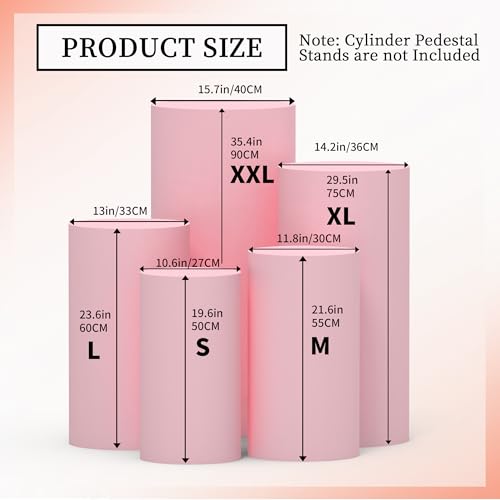 50% Off Set of 5 Multicolor Cylinder Pedestal Covers - Image 2