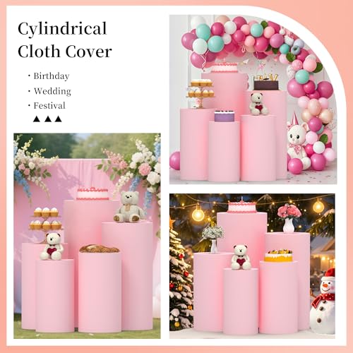 50% Off Set of 5 Multicolor Cylinder Pedestal Covers - Image 5