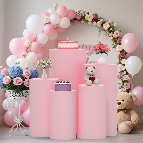 50% Off Set of 5 Multicolor Cylinder Pedestal Covers - Image 6