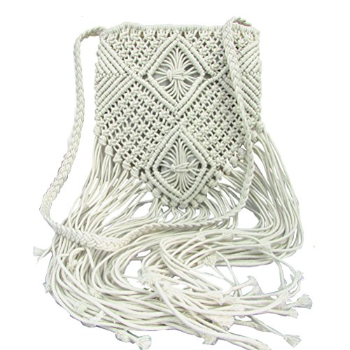 Women Tassel Shoulder Bag - Boho Crochet Messenger - Image 1