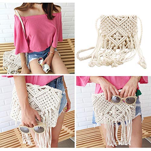 Women Tassel Shoulder Bag - Boho Crochet Messenger - Image 7