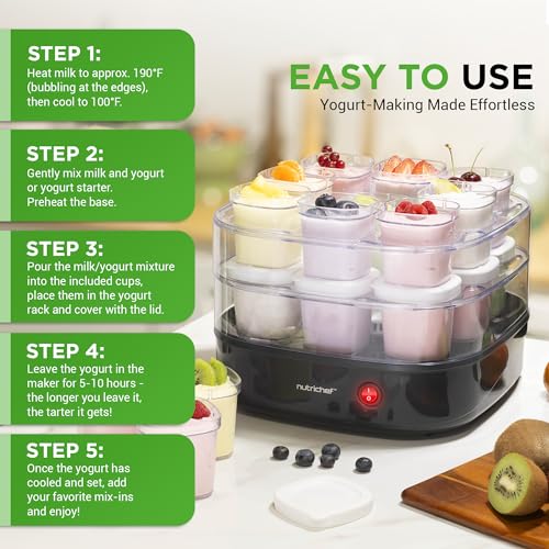 Nutrichef 17 Cup Yogurt Maker with Coupon & Reusable Cups - Image 4