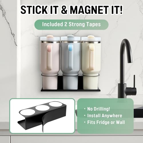Magnetic Stanley Cup Holder 2-Pack for Fridge, 3 Slots - Image 4