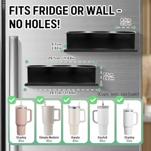 Magnetic Stanley Cup Holder 2-Pack for Fridge, 3 Slots - Image 5