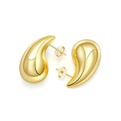 18K Gold Teardrop Earrings – Affordable Elegance - Image 1