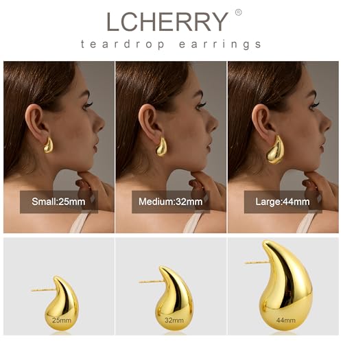 18K Gold Teardrop Earrings – Affordable Elegance - Image 2