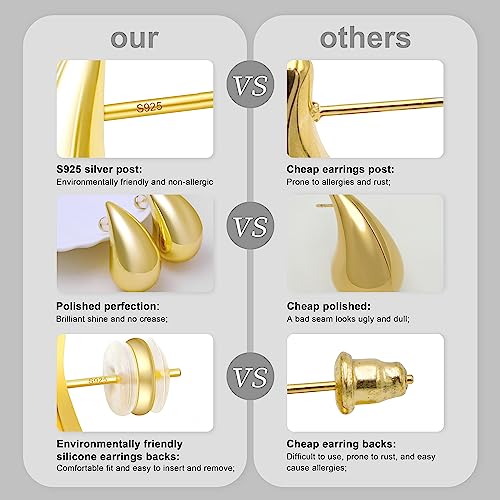 18K Gold Teardrop Earrings – Affordable Elegance - Image 3