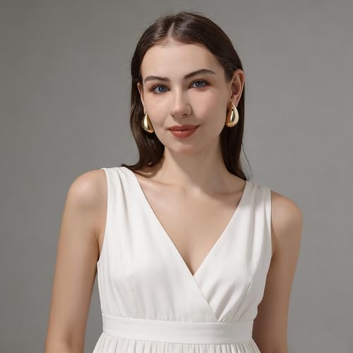 18K Gold Teardrop Earrings – Affordable Elegance - Image 5