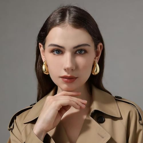 18K Gold Teardrop Earrings – Affordable Elegance - Image 6