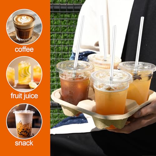 7% Off 100-Pack Clear Plastic Cups with Lids & Straws - Image 5
