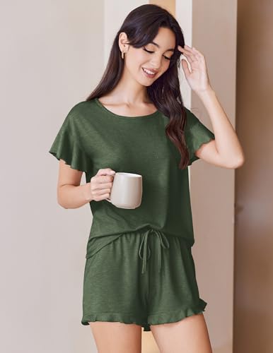 50% Off Ekouaer Women's Soft Summer Pajama Shorts Set - Image 5