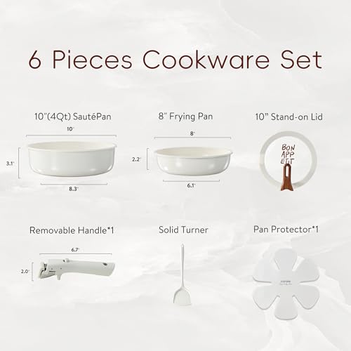 33% Off CAROTE Nonstick Ceramic Cookware Set with Detachable Handle - Image 2