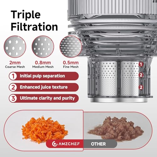 55% Off AMZCHEF Cold Press Juicer with Extra-Wide Chute - Image 2
