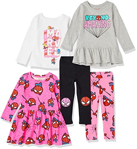 Amazon Essentials Disney Girls Cotton Outfit Set, Pack of 5 - Image 1