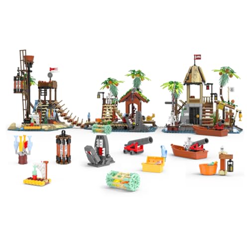 50% Off Pirate Island Building Kit - 3 Sets, 1499 PCS - Image 1