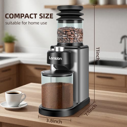 50% Off Lonkion Conical Burr Coffee Grinder with 25 Settings - Image 6