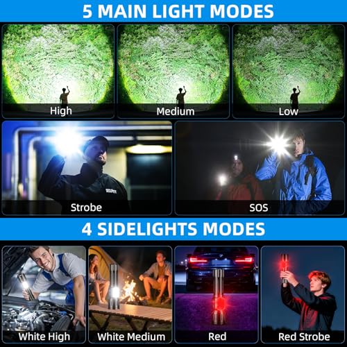 Rechargeable LED Flashlight, Super Bright 99000 High Lumens Flash Light, 9 Modes Zoomable Flashlight with LCD Display, Waterproof Tactical Flashlights for Camping, Home Emergency - Image 3