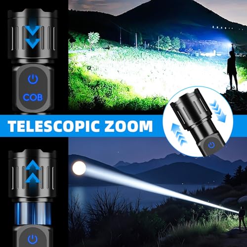 Rechargeable LED Flashlight, Super Bright 99000 High Lumens Flash Light, 9 Modes Zoomable Flashlight with LCD Display, Waterproof Tactical Flashlights for Camping, Home Emergency - Image 4