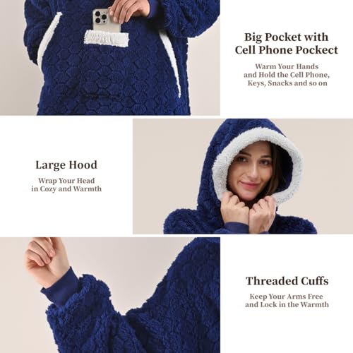 Wearable Blanket Hoodie for Women - Cozy Gift Under $30 - Image 3