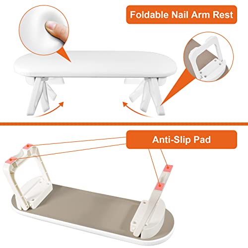 Diesisa Foldable Nail Arm Rest with Mat for Salon & Home Use - Image 2
