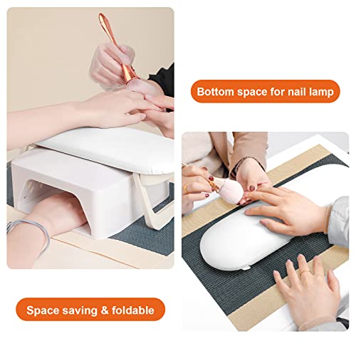 Diesisa Foldable Nail Arm Rest with Mat for Salon & Home Use - Image 3