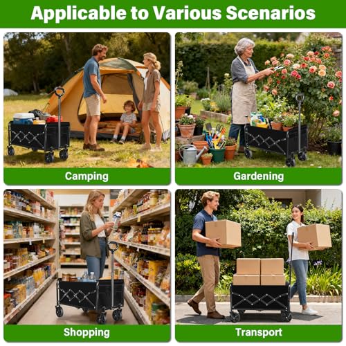 Save 35% on Heavy Duty Folding Wagon Cart with All-Terrain Wheels - Image 3