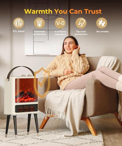 50% Off Abolee Fireplace Space Heater with 3D LED Flame - Image 2