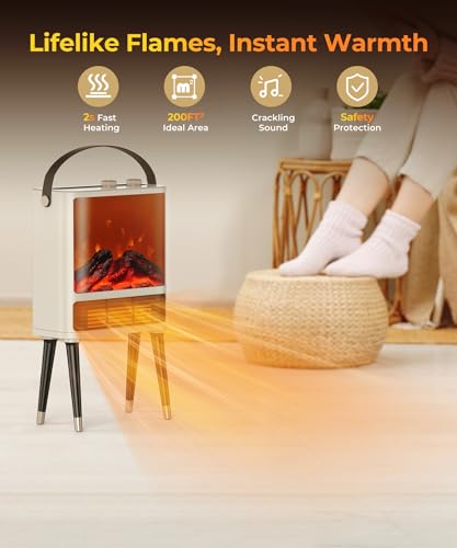 50% Off Abolee Fireplace Space Heater with 3D LED Flame - Image 5