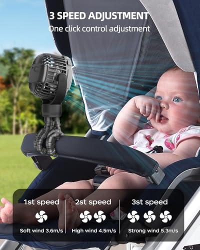 TUNISE Rechargeable Stroller Fan with 4000mAh Battery - $9.99 - Image 2
