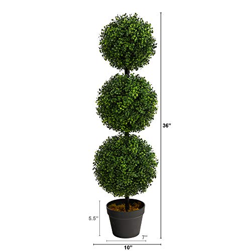 52% Off Nearly Natural Artificial Boxwood Topiary Tree - Image 4