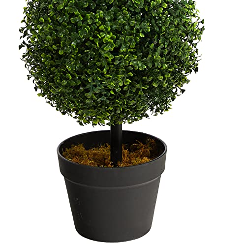 52% Off Nearly Natural Artificial Boxwood Topiary Tree - Image 5