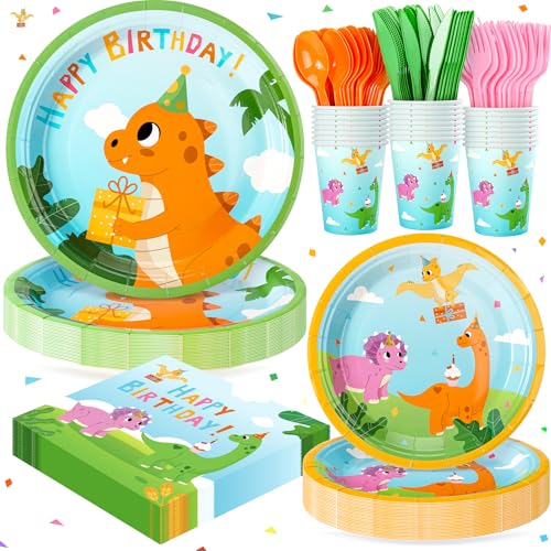 Dinosaur Party Supplies for 24 Guests - 168-Piece Set - Image 1