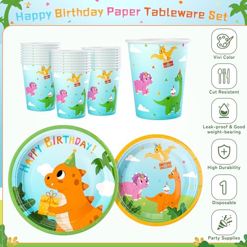 Dinosaur Party Supplies for 24 Guests - 168-Piece Set - Image 3